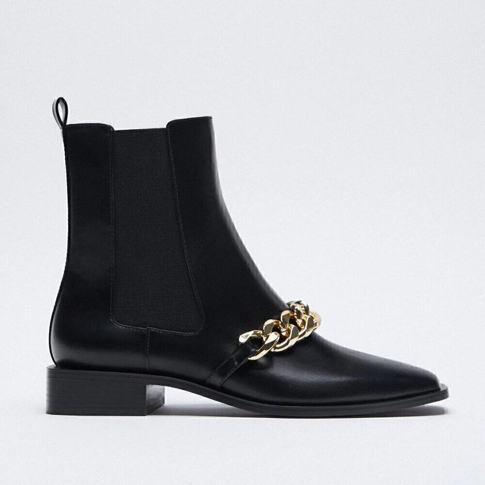 ZARA Black US 8 Square Toe Boots NWT LAST ONE!!! - Picture 16 of 16